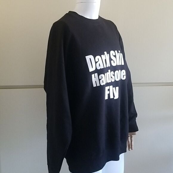 Black Sweatshirt "Dark Skin Handsome Fly", XL NWOT - Picture 4 of 7